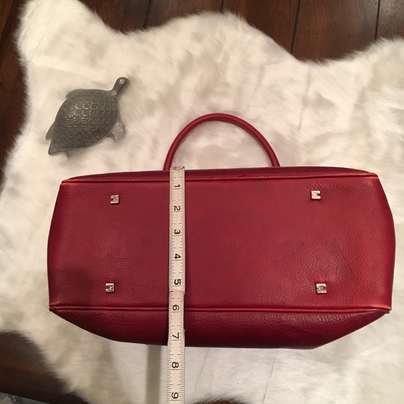Lambertson Truex Red Leather Hand Bag - Picture 2 of 8